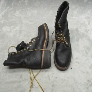 Georgia Womens 9.5M Logger Boot Black Leather Work G3290 Heavy Duty 8" Soft Toe